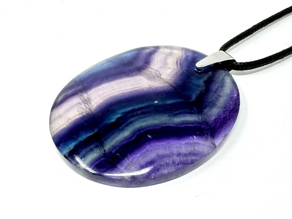 Rainbow Fluorite Pendant Oval Large 4.9cm