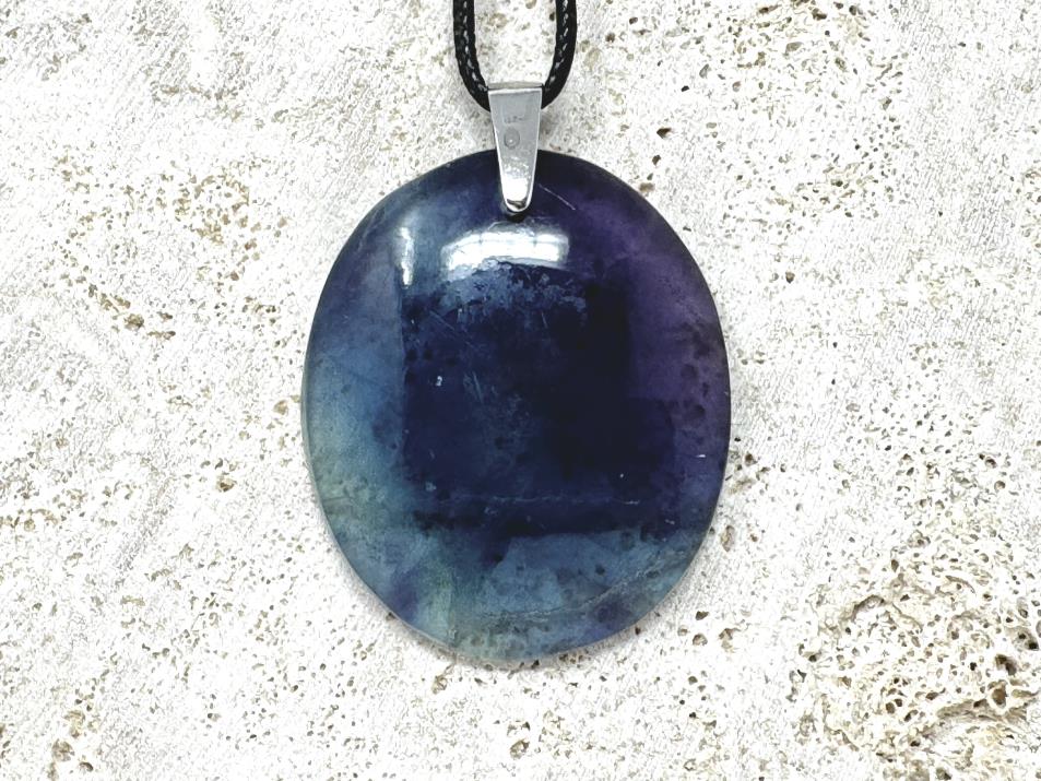 Rainbow Fluorite Pendant Oval 4.3cm