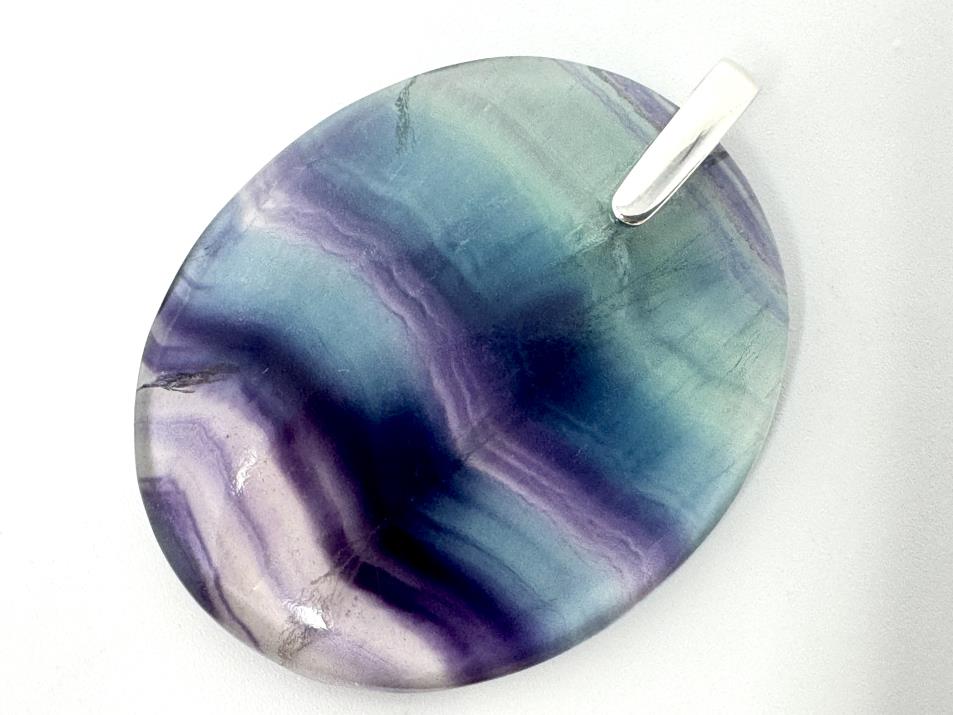 Rainbow Fluorite Pendant Oval 4.3cm