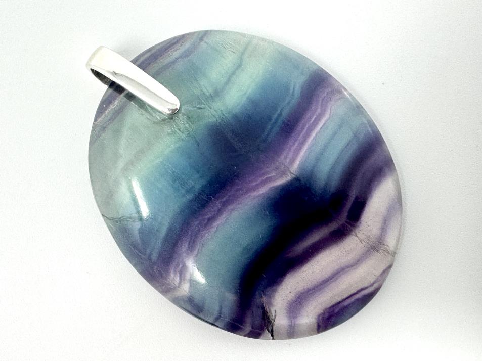 Rainbow Fluorite Pendant Oval 4.3cm