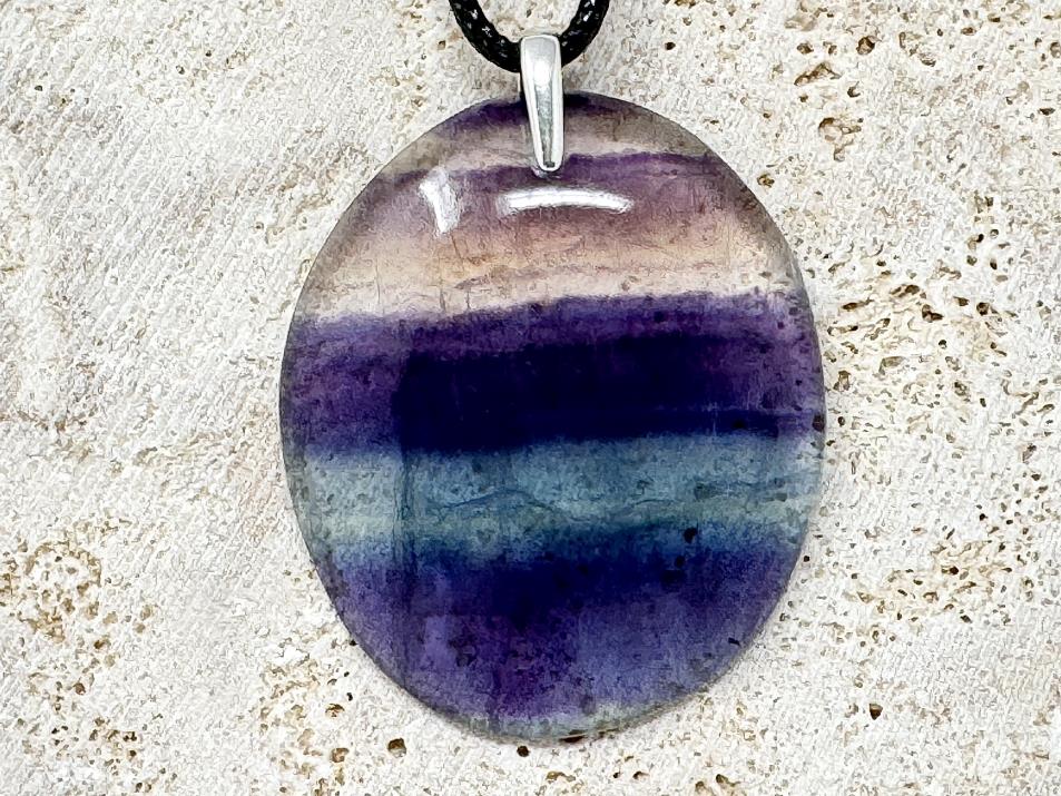 Rainbow Fluorite Pendant Oval 3.9cm