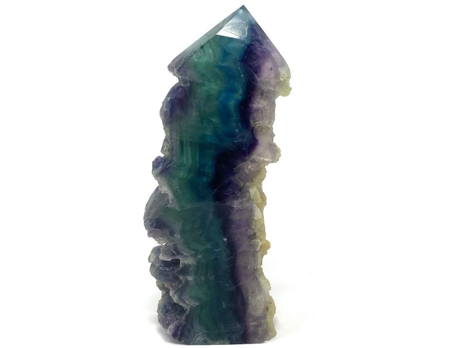 Rainbow Fluorite Crystal Wave Point Large 16cm