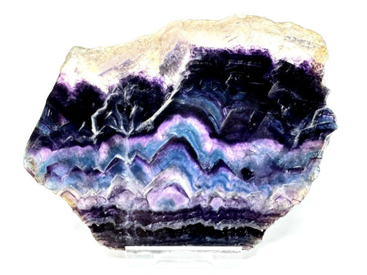 Rainbow Fluorite Crystal Slice 12cm