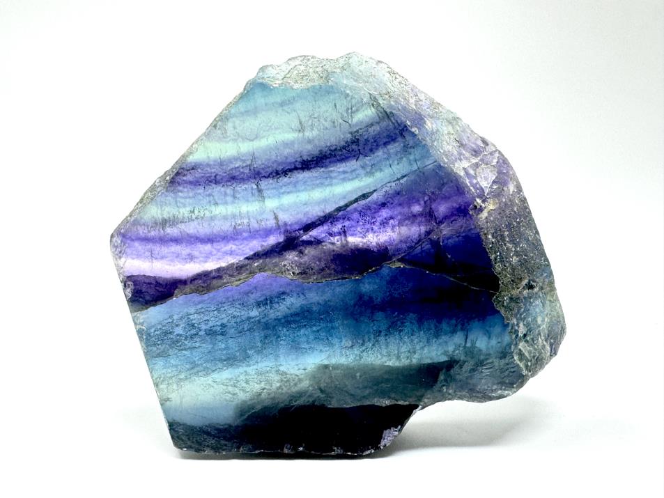 Rainbow Fluorite Crystal Slice 6.8cm