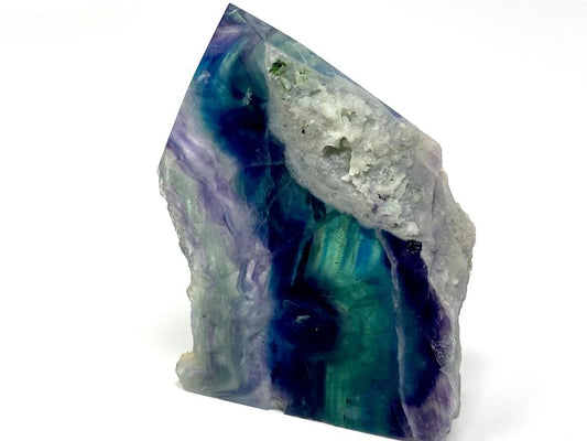 Rainbow Fluorite Crystal Wave Point 11.2cm