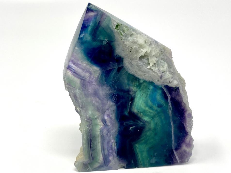 Rainbow Fluorite Crystal Wave Point 11.2cm