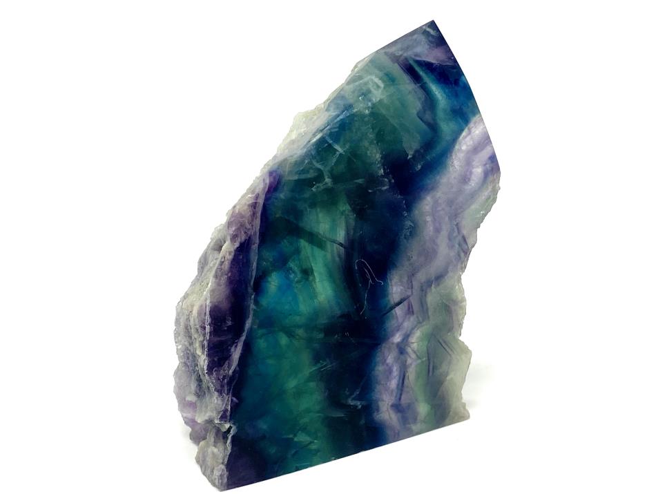 Rainbow Fluorite Crystal Wave Point 11.2cm