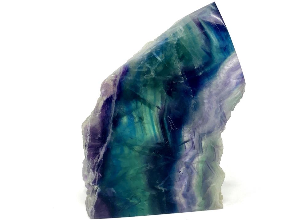 Rainbow Fluorite Crystal Wave Point 11.2cm