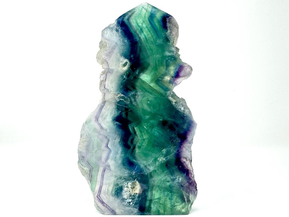 Rainbow Fluorite Crystal Wave Point Large 15.5cm