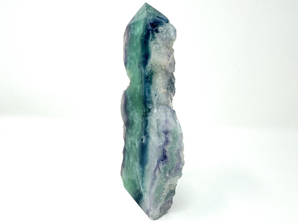 Rainbow Fluorite Crystal Wave Point Large 15.5cm