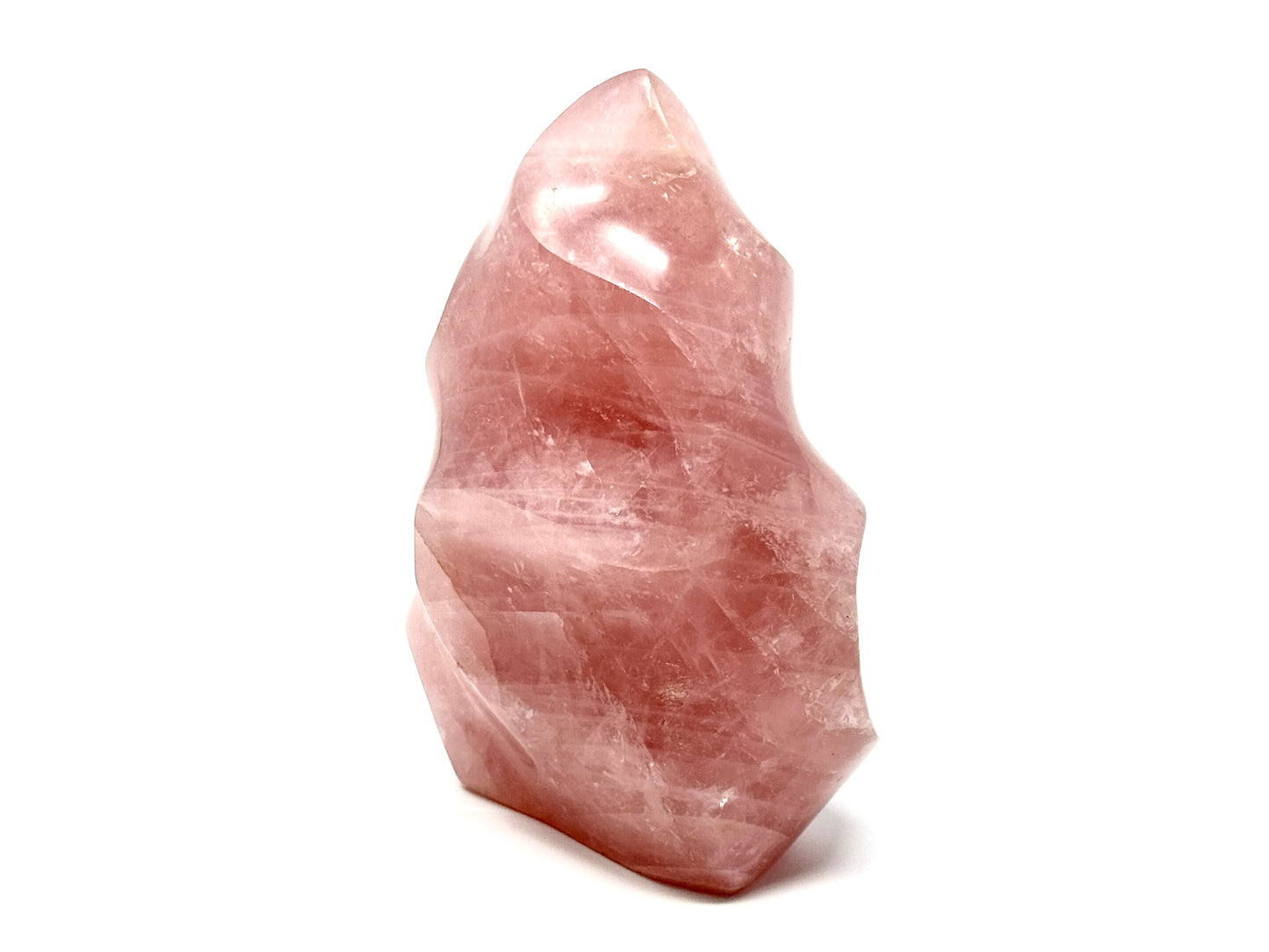 Large Rose Quartz Crystal Flame Shape 11.3cm