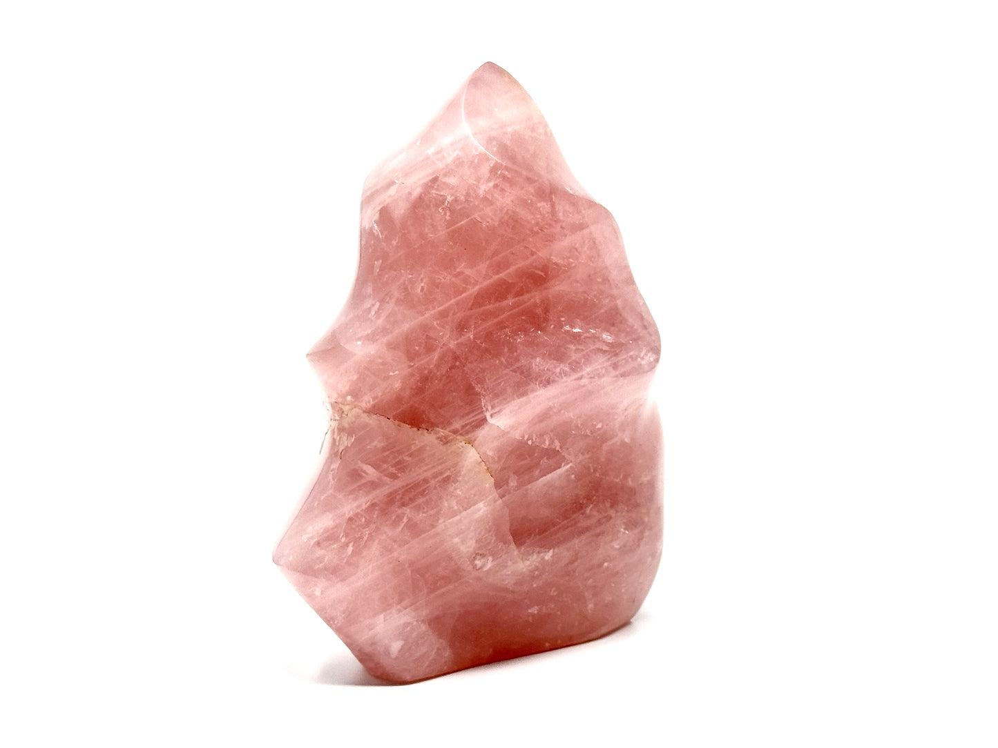 Large Rose Quartz Crystal Flame Shape 11.3cm