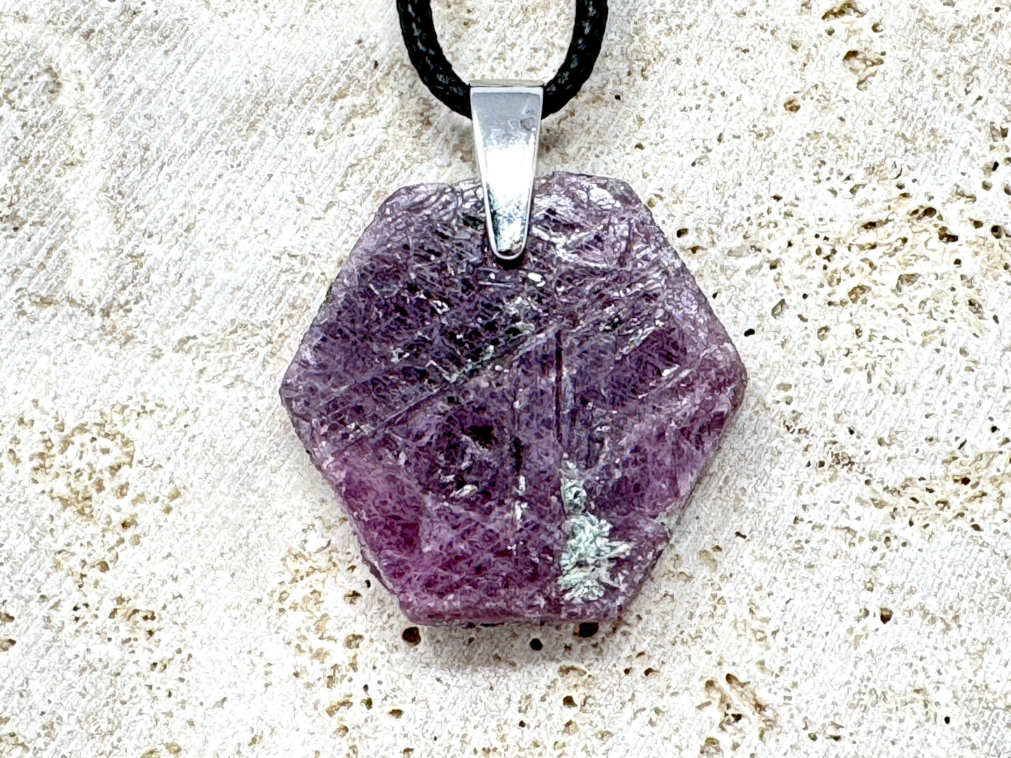 Natural Ruby Record Keeper Crystal Pendant 2.8cm