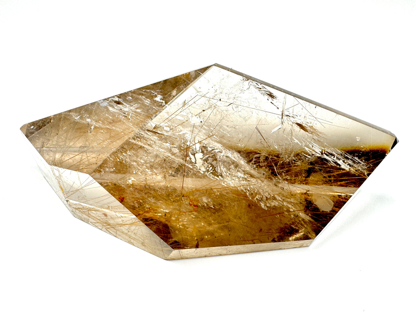 Faceted Rutilated Quartz Crystal 9.6cm