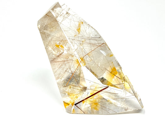 Large Faceted Rutilated Quartz Crystal 11.6cm