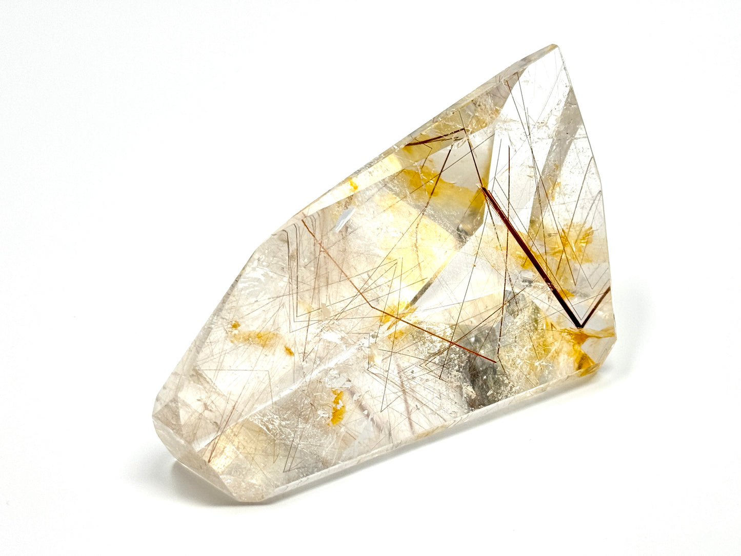 Large Faceted Rutilated Quartz Crystal 11.6cm