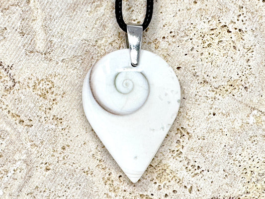 Shiva Shell Pendant Teardrop Shape 3.7cm