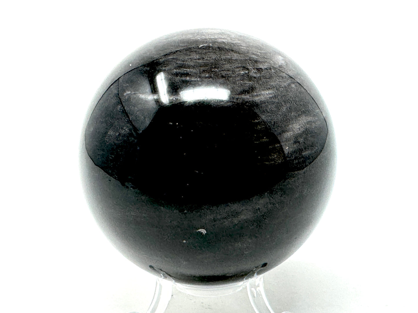 Silver Sheen Obsidian Crystal Sphere Large 7.5cm