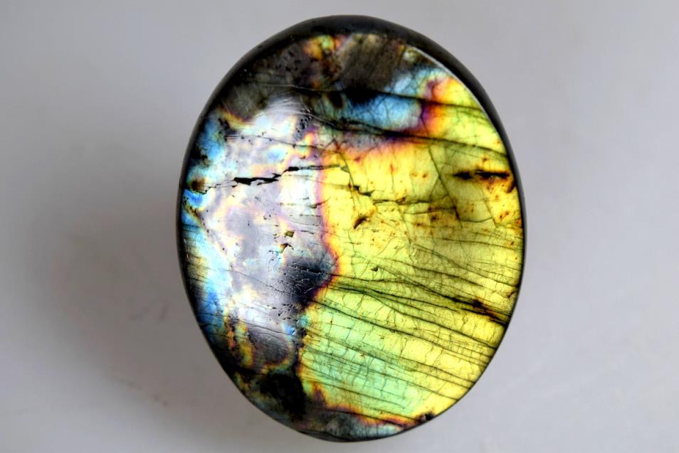 Spectrolite Oval Cabochon Crystal 3.9cm