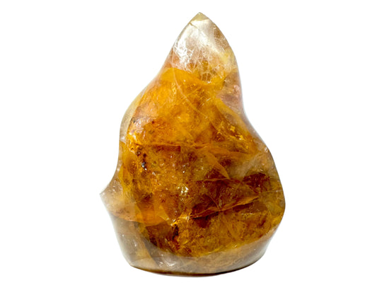 Yellow Quartz Crystal Flame Shape 8cm