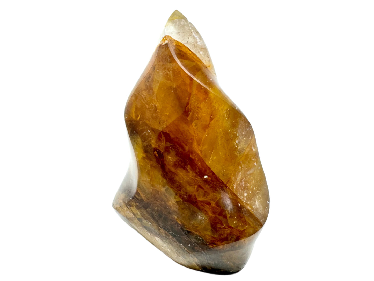 Yellow Quartz Crystal Flame Shape 8cm