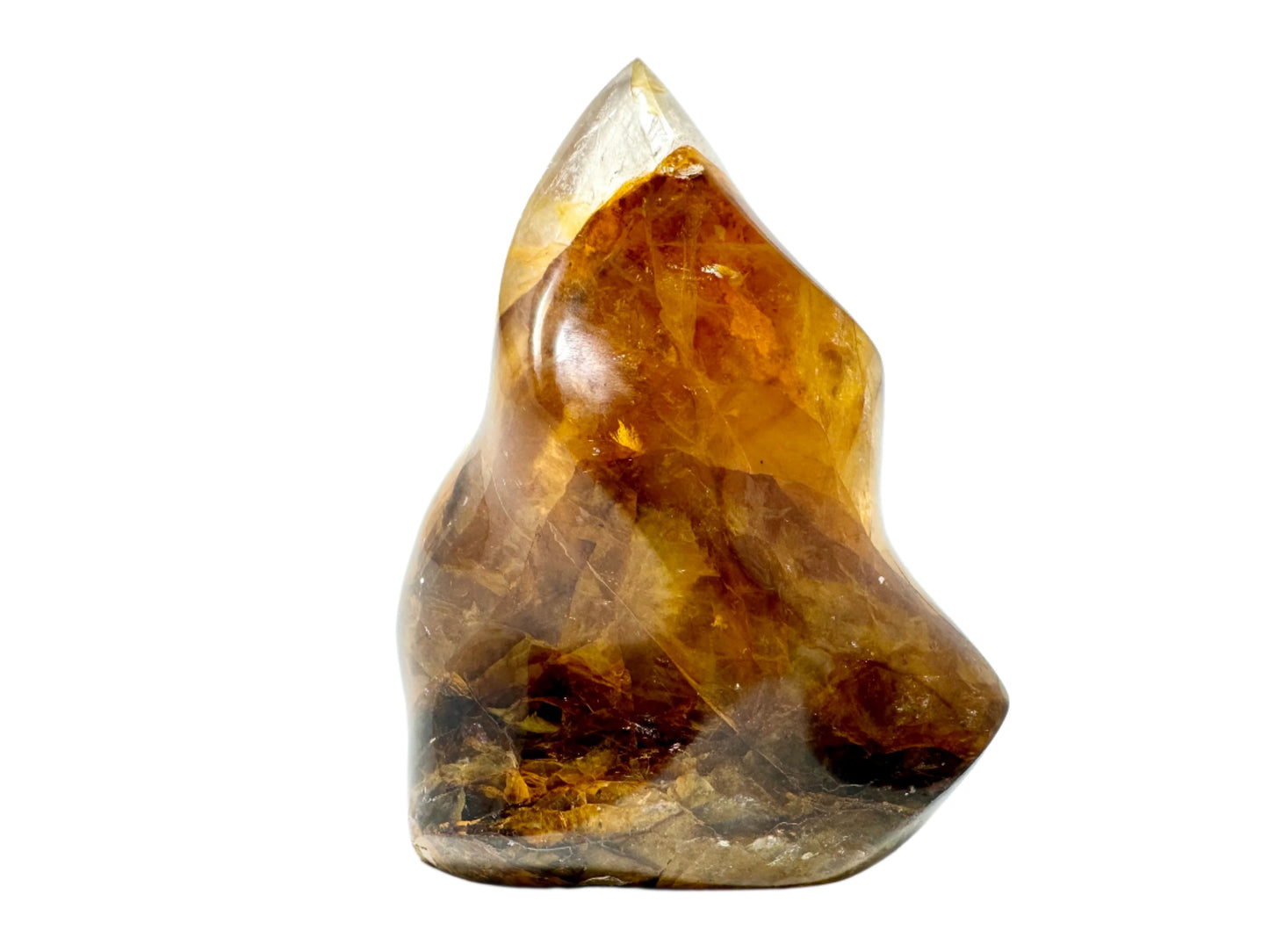 Yellow Quartz Crystal Flame Shape 8cm