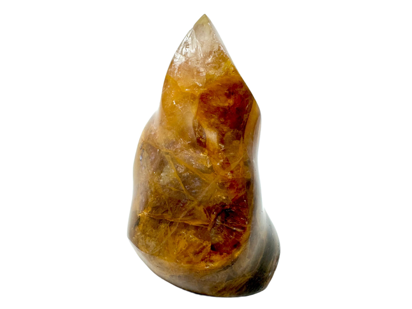 Yellow Quartz Crystal Flame Shape 8cm