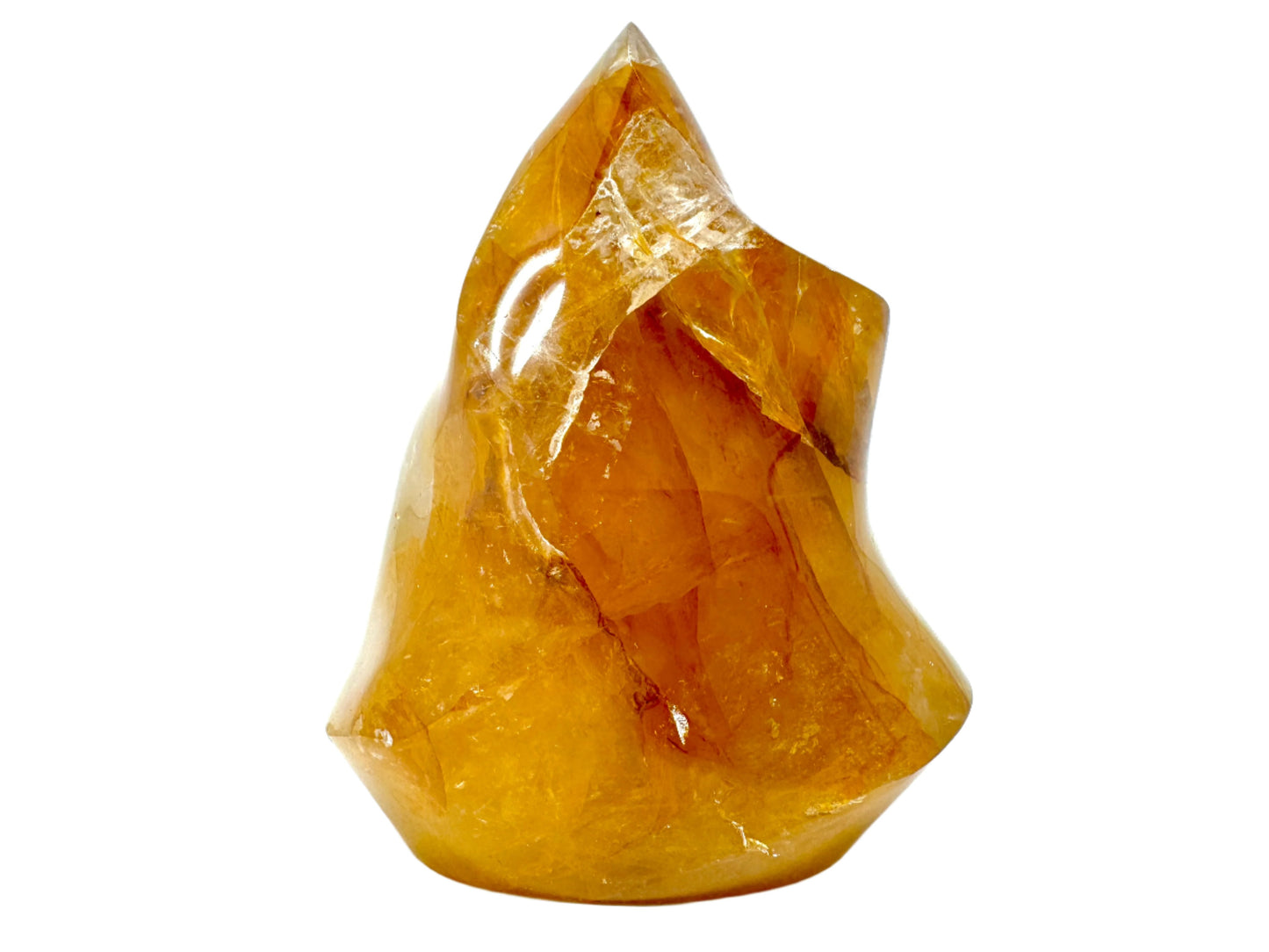 Yellow Quartz Crystal Flame Shape 9.2cm