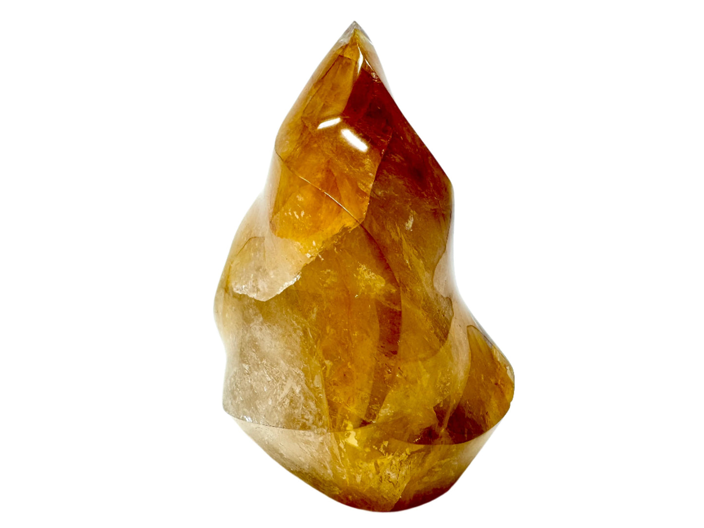 Yellow Quartz Crystal Flame Shape 9.2cm