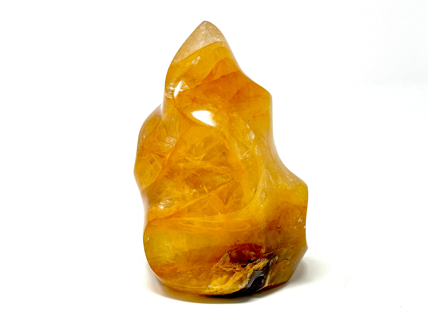 Yellow Quartz Crystal Flame Shape Large 11.8cm