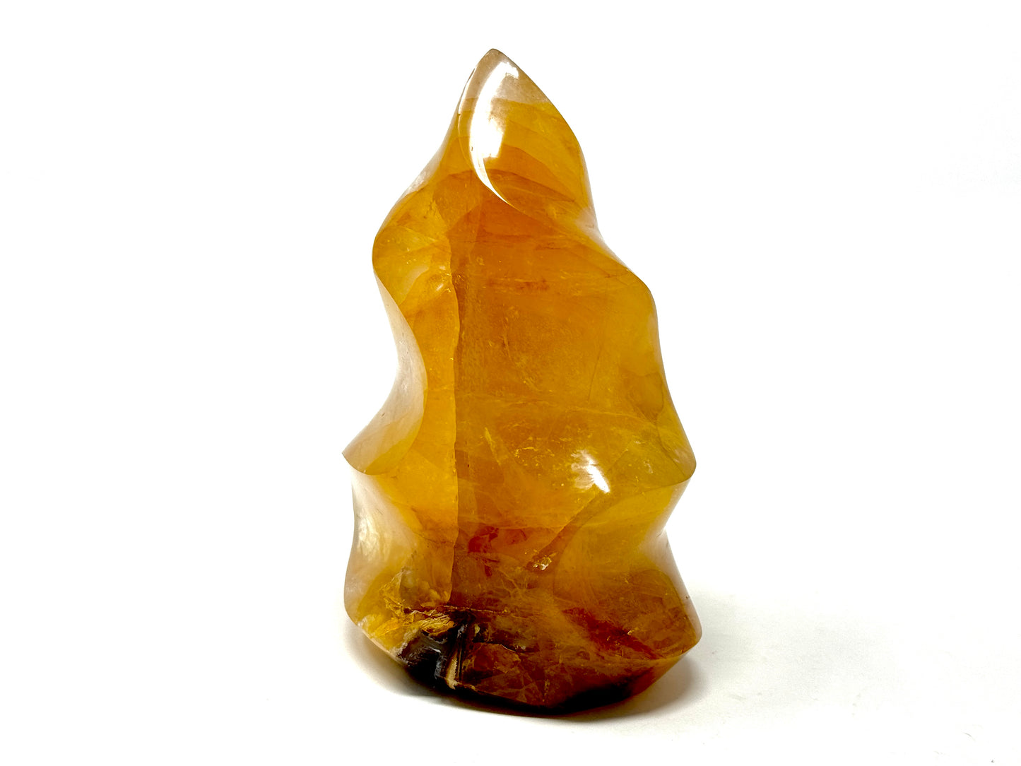 Yellow Quartz Crystal Flame Shape Large 11.8cm