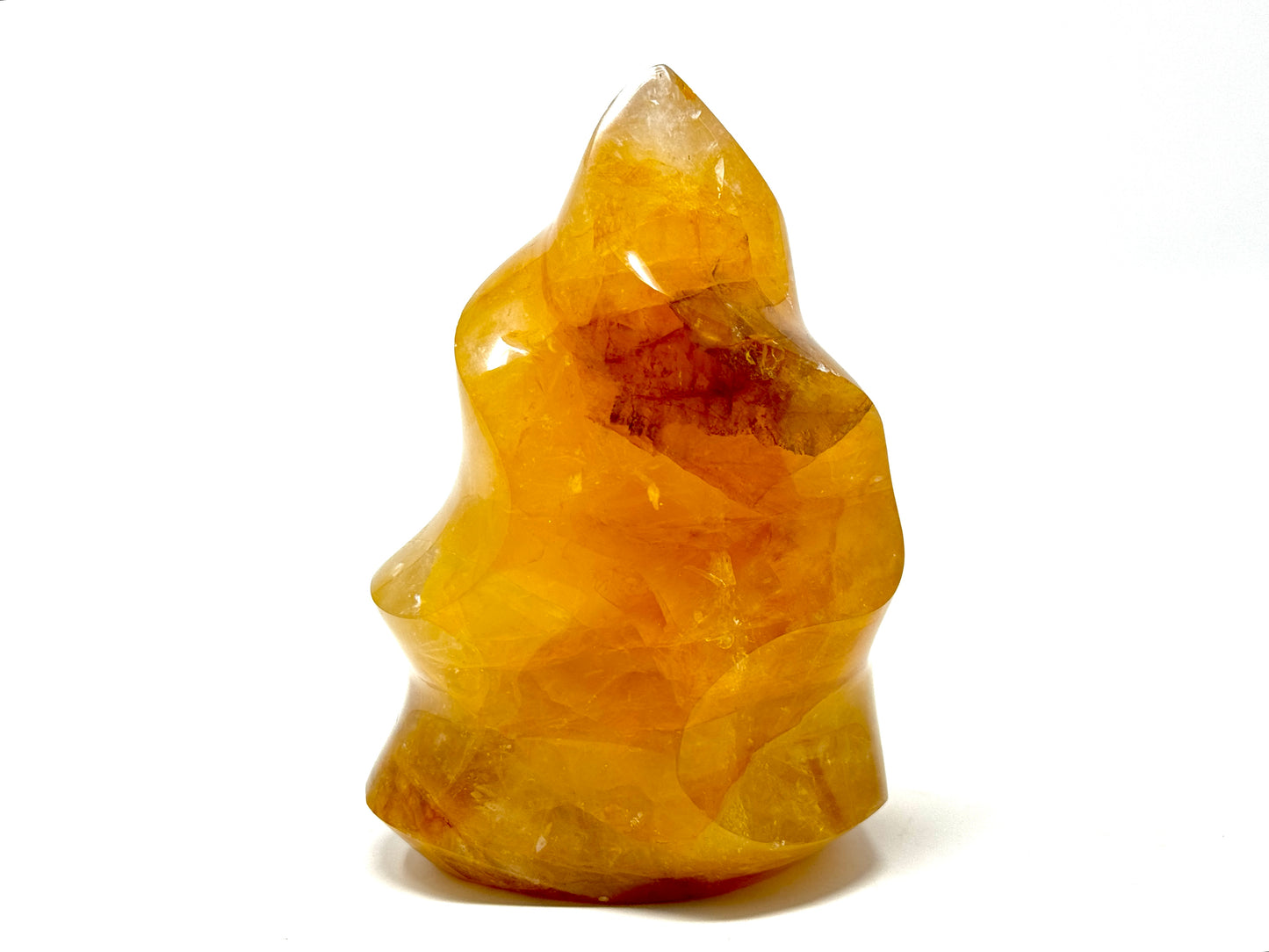 Yellow Quartz Crystal Flame Shape Large 11.8cm