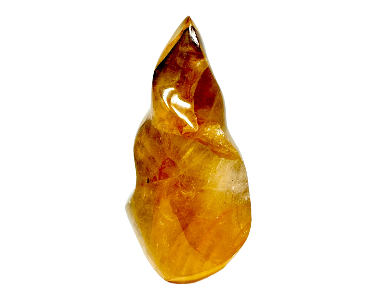 Yellow Quartz Crystal Flame Shape 10.5cm