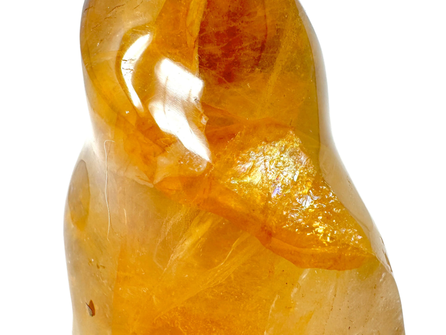 Yellow Quartz Crystal Flame Shape 10.5cm