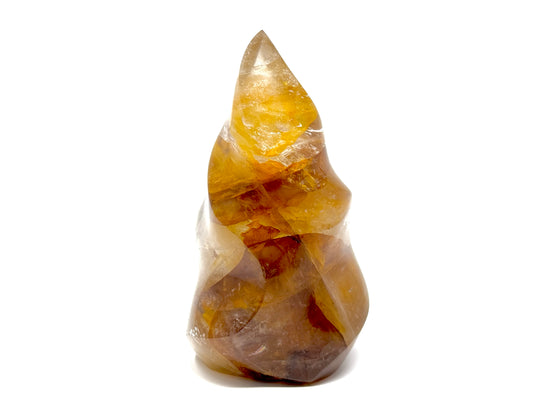 Yellow Quartz Crystal Flame Shape 10.5cm