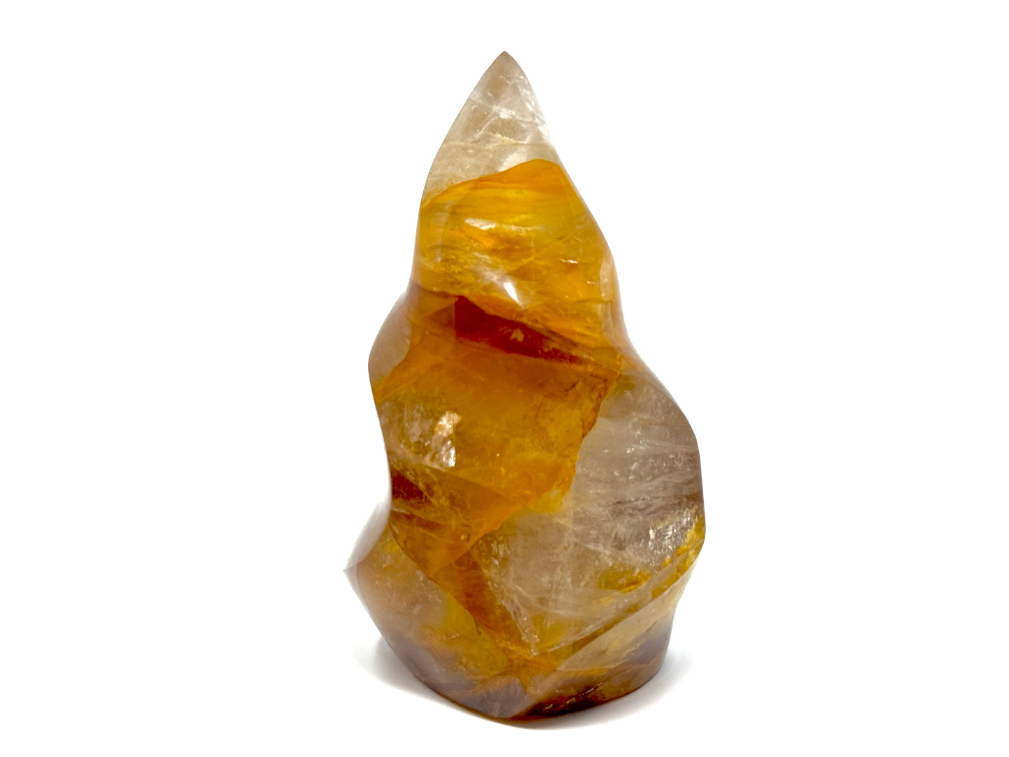 Yellow Quartz Crystal Flame Shape 10.5cm