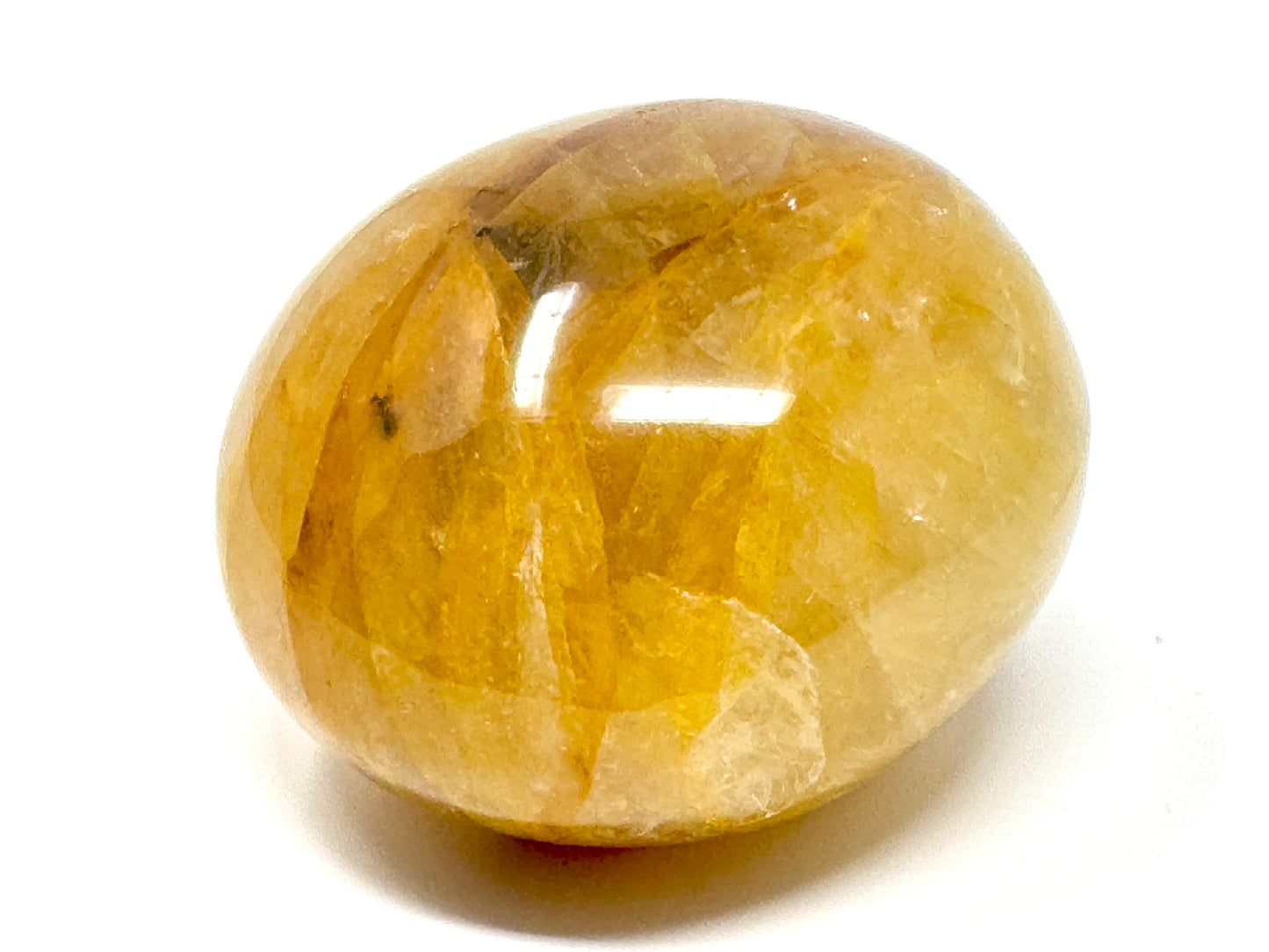 Yellow Quartz Crystal Pebble 5.9cm