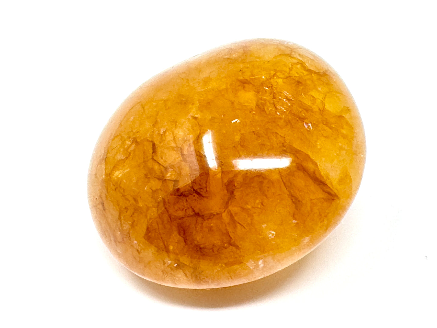 Yellow Quartz Crystal Pebble 5.4cm