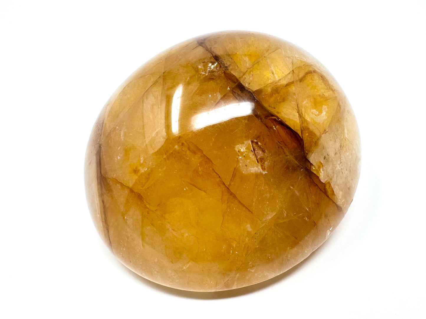 Yellow Quartz Crystal Pebble 5.4cm