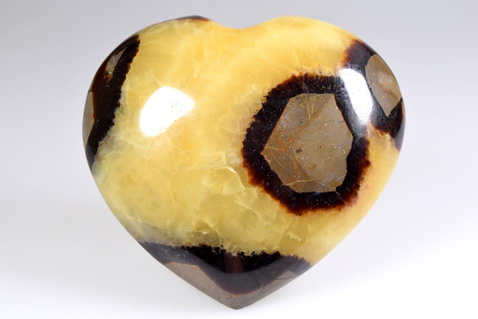 Yellow Septarian Crystal Heart Large 9.5cm