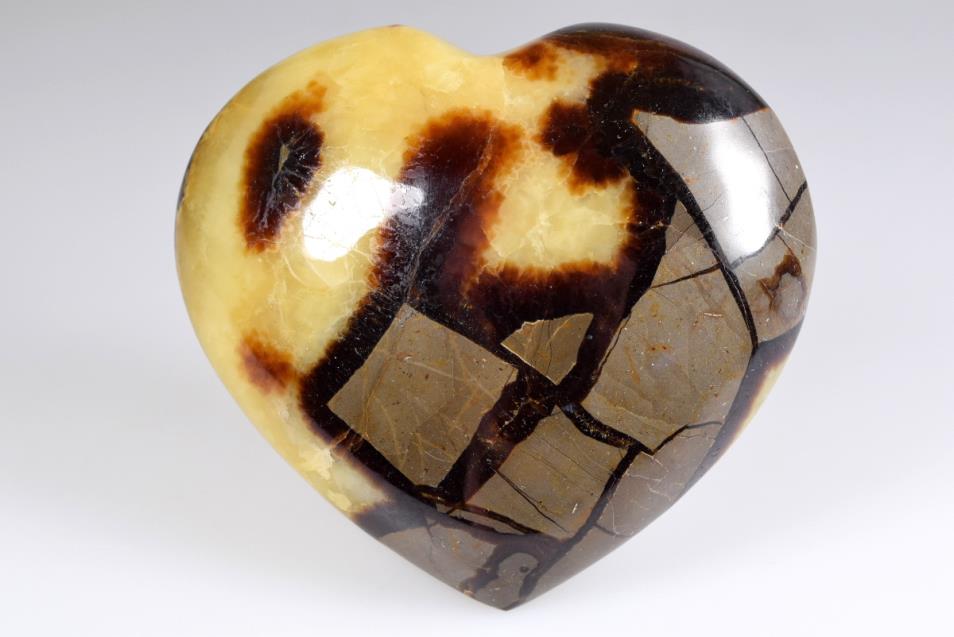 Yellow Septarian Crystal Heart Large 9.5cm