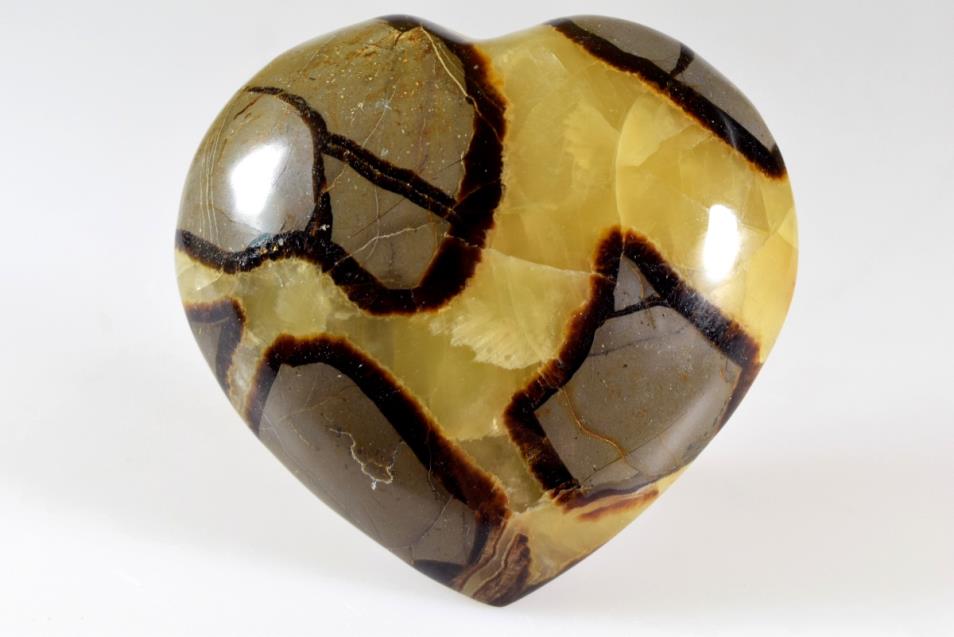 Yellow Septarian Crystal Heart Large 9.2cm