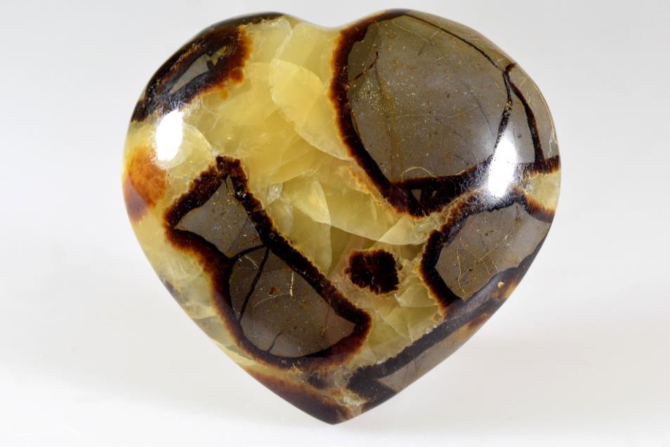 Yellow Septarian Crystal Heart Large 9.2cm